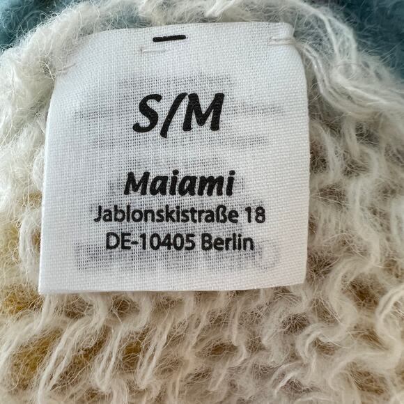 Maiami Multicolor Colorblock Open-Knit Tie-Waist Cardigan Sweater Berlin S/M - Picture 8 of 10